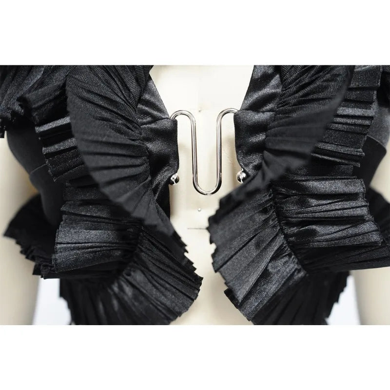 Nyssia | 2-teilige geplisste Rüschen-Set