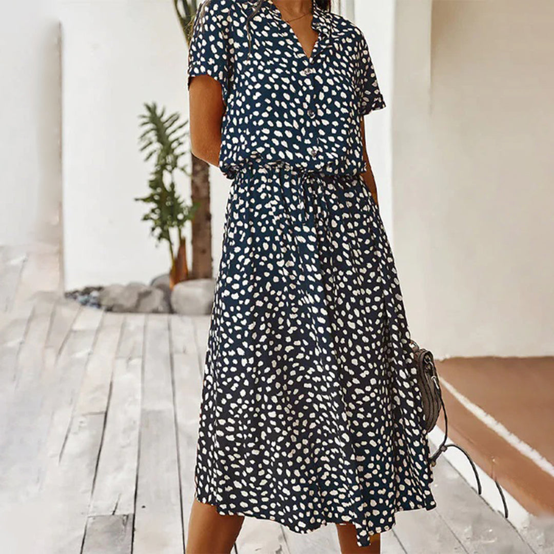 Orane | Bedrucktes v-ausschnitt kleid