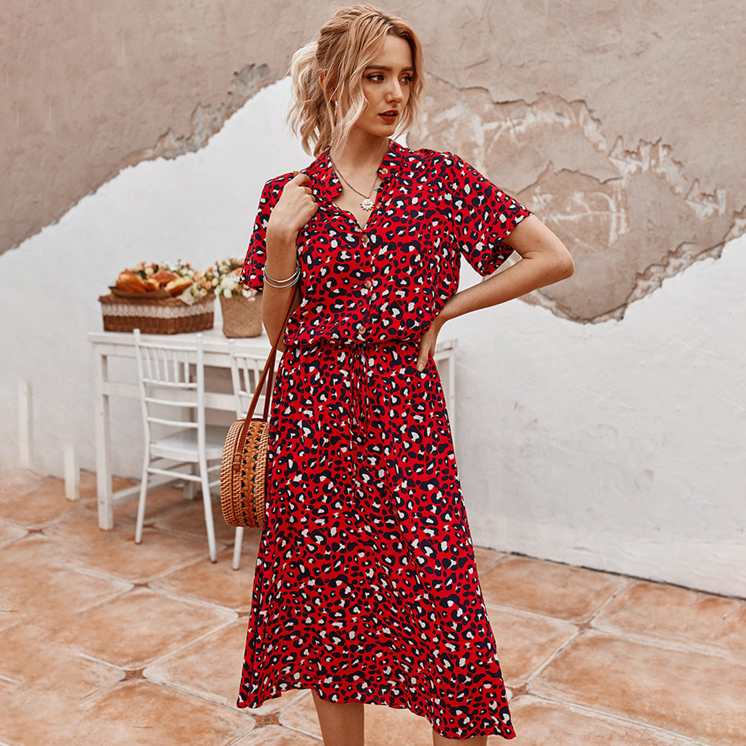 Orane | Bedrucktes v-ausschnitt kleid