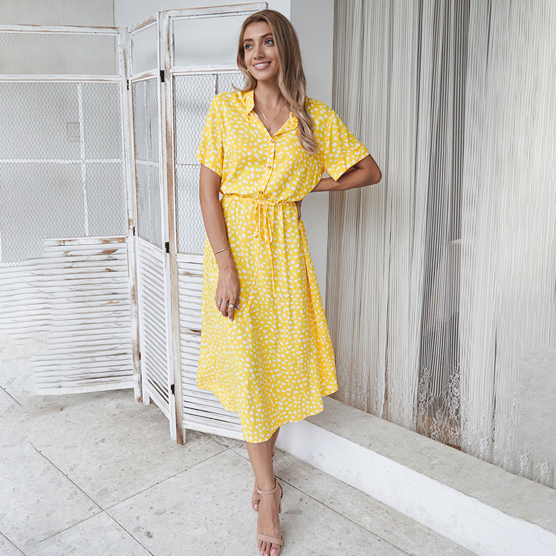 Orane | Bedrucktes v-ausschnitt kleid
