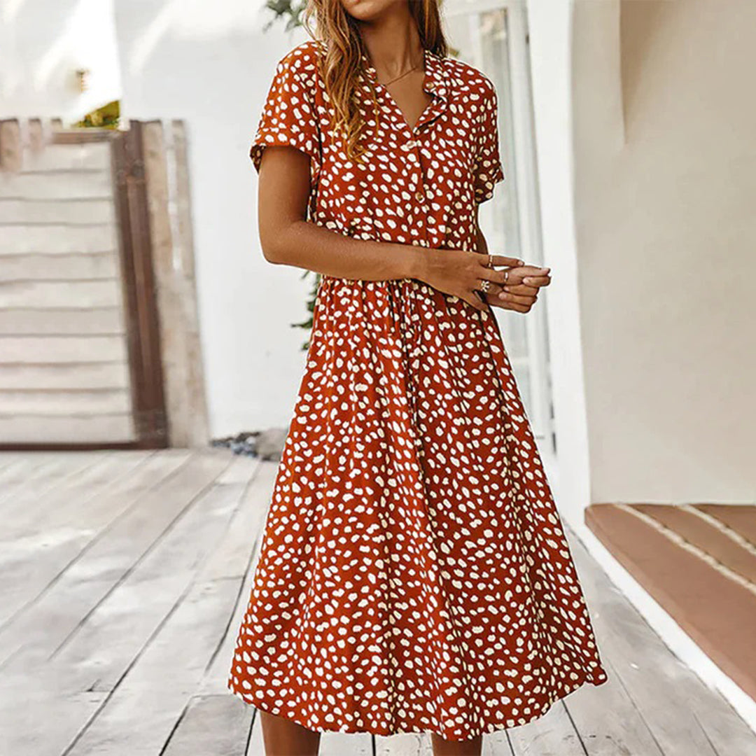Orane | Bedrucktes v-ausschnitt kleid