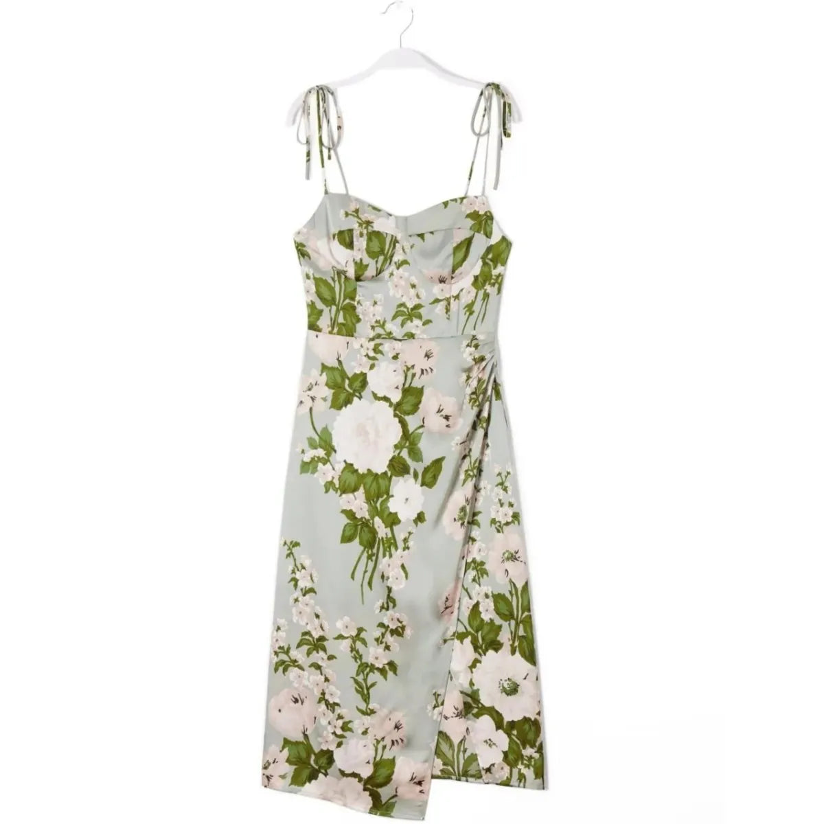 Emily | Atemberaubendes Grünes Sommerblumenkleid