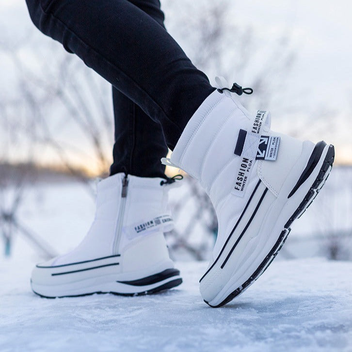 Win | Groovywish Herren Winter Orthopädische Stiefel Mehrfarbig Wasserdichte Schuhe