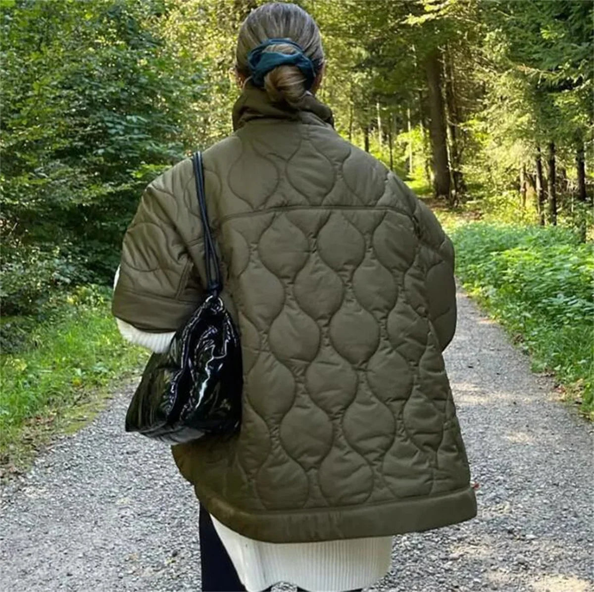 Katalinah | Wattierter Parka für Damen, Grün, mit hohem Kragen und Reißverschluss – Ideal für den Winter 2024