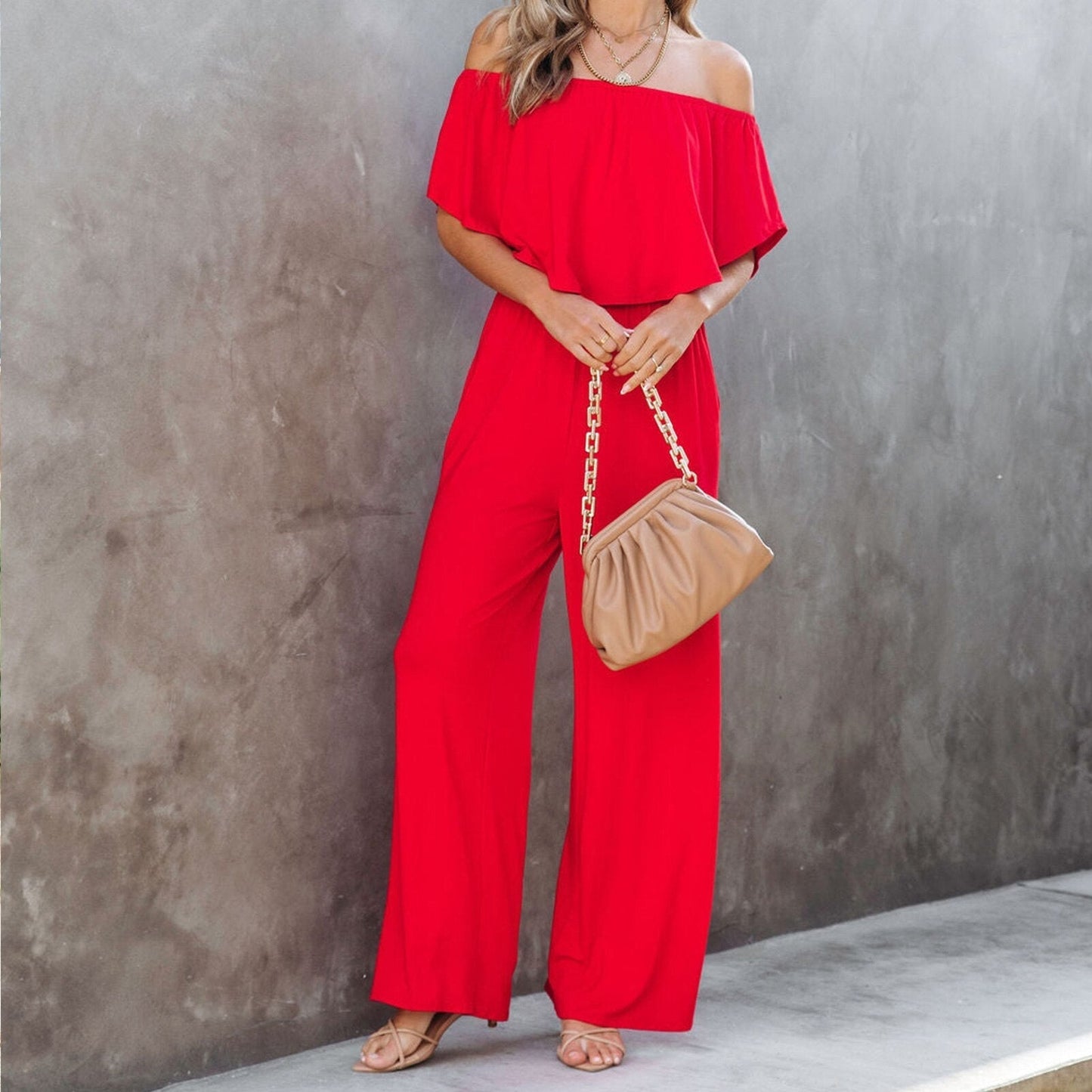 Sorayah | Rüschiger Off-Shoulder-Jumpsuit