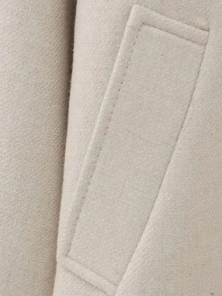 Malio | Damen Mantel mit Puffärmeln und Kunstfellkragen – Warme Wolljacke für Herbst/Winter