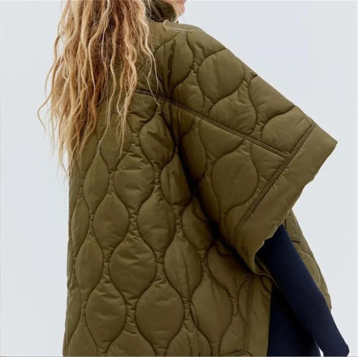 Katalinah | Wattierter Parka für Damen, Grün, mit hohem Kragen und Reißverschluss – Ideal für den Winter 2024