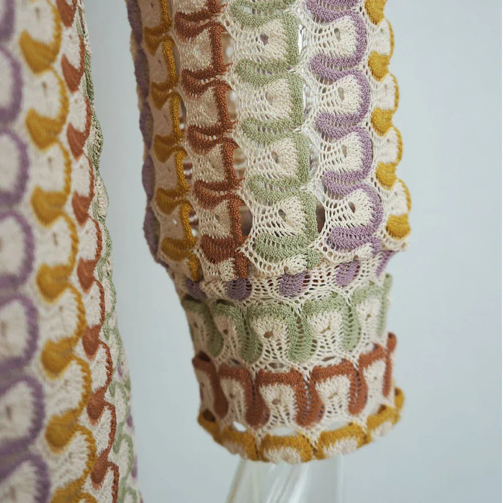 Tranquil | Maxi-Kleid mit langen Ärmeln und geometrischem Print für Damen