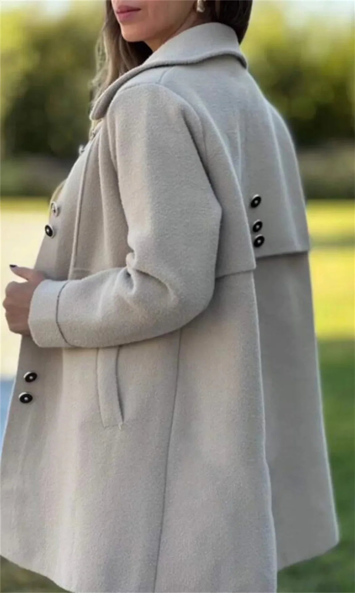 Elna | Damen Langärmliger Mantel Jacke – Warm und Vielseitig für Herbst und Winter