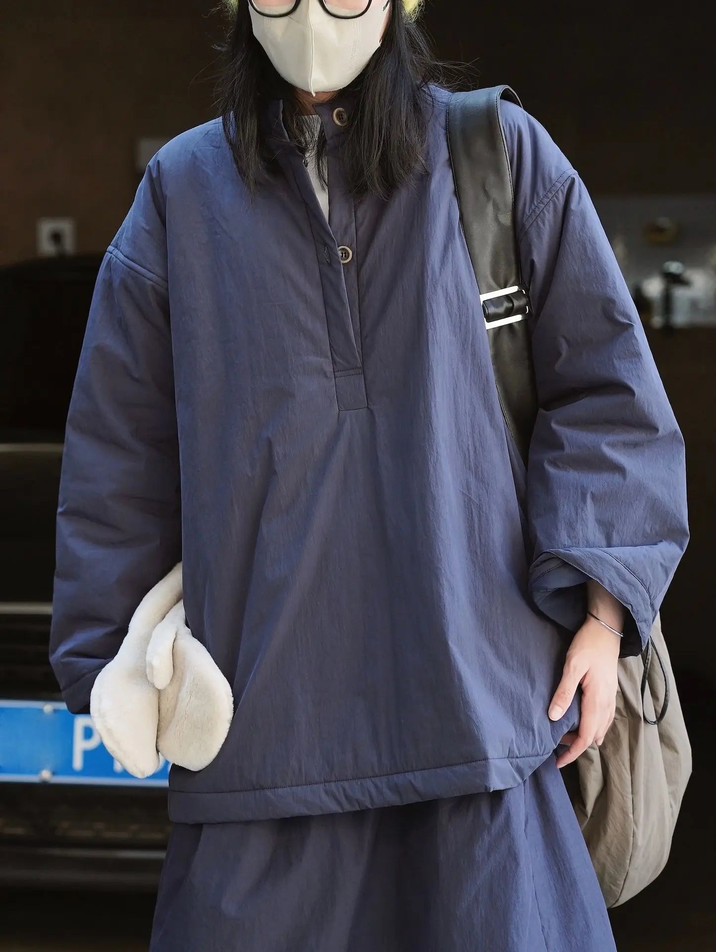 Belia | Damen-Winterpullover mit Stehkragen, Knopfleiste und lockerer Passform