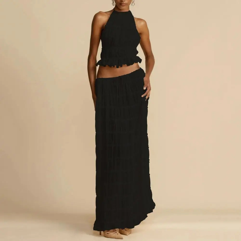 Lisandra | Strandfertige Sommer-Vibes | Atemberaubendes Mesh-Top und Rock-Set