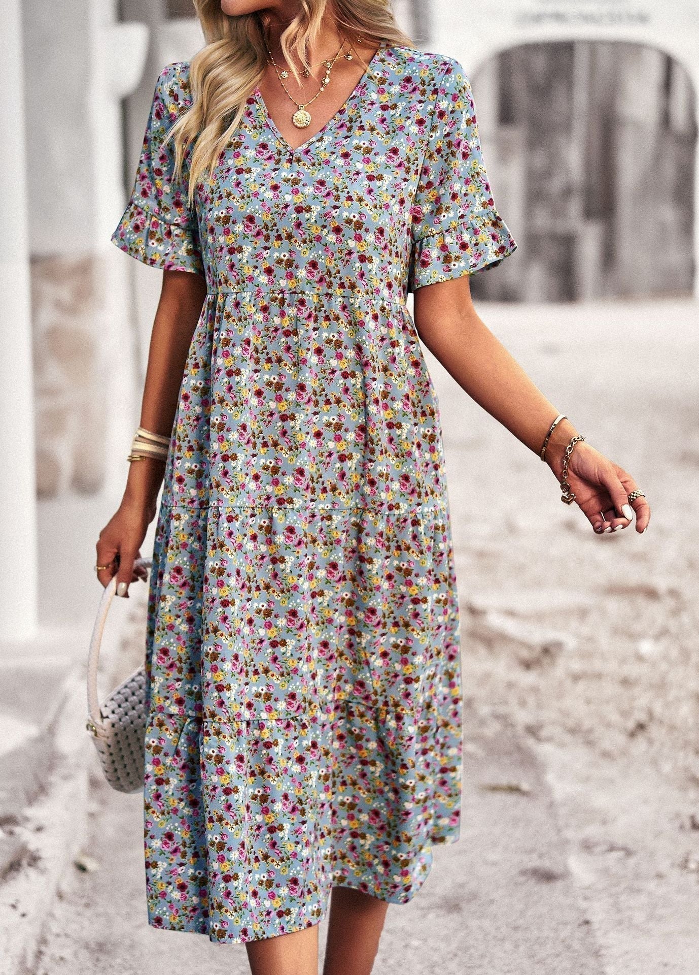 Orlaith | Blumiges Midikleid für Damen