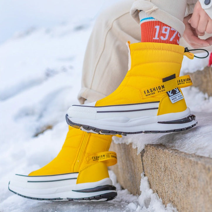 Win | Groovywish Herren Winter Orthopädische Stiefel Mehrfarbig Wasserdichte Schuhe