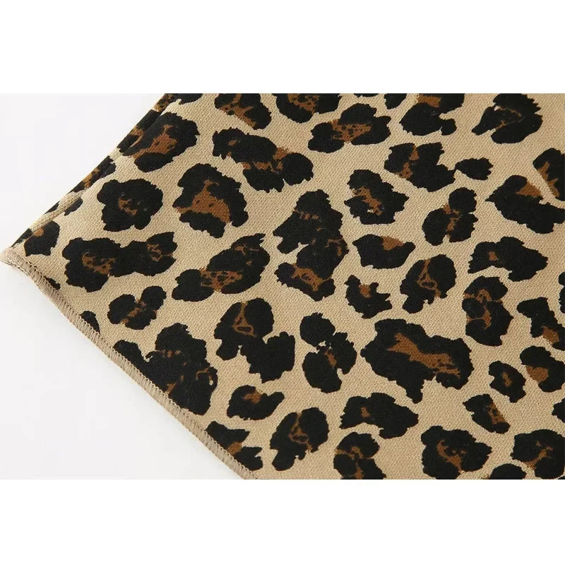 Pearly | Gebreid-Top mit Leopardenprint