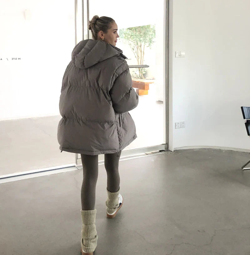 Kyie | Neue burgunderrote Winterjacke Damen, warm und stilvoll