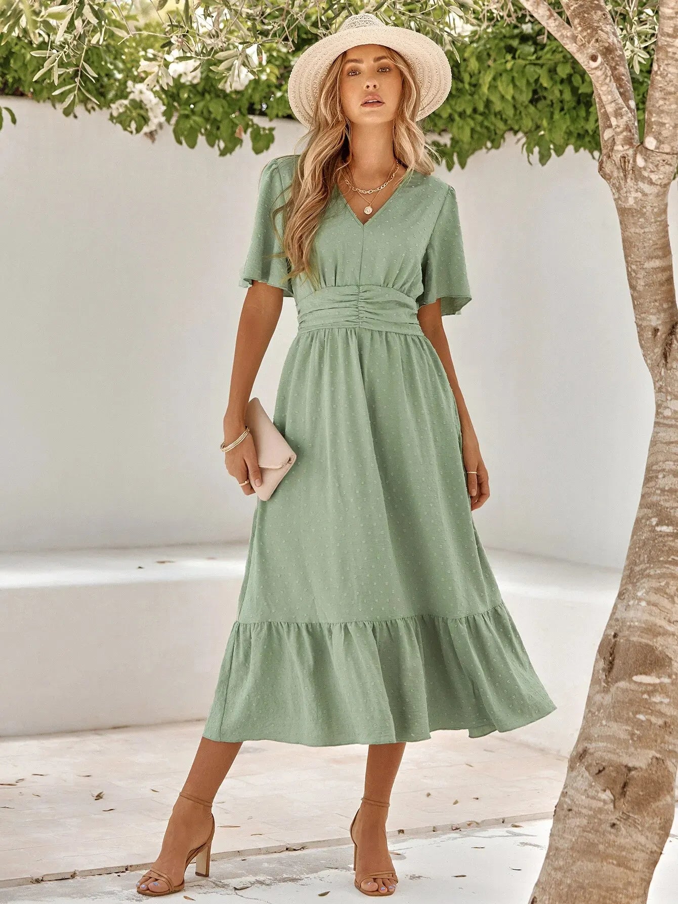 Rylee - Frauen Fließendes Langes Kleid