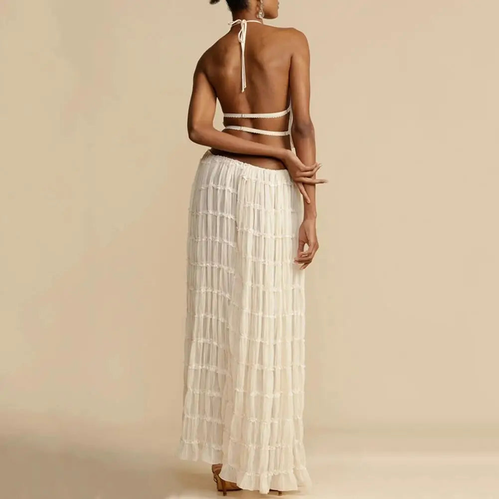 Lisandra | Strandfertige Sommer-Vibes | Atemberaubendes Mesh-Top und Rock-Set