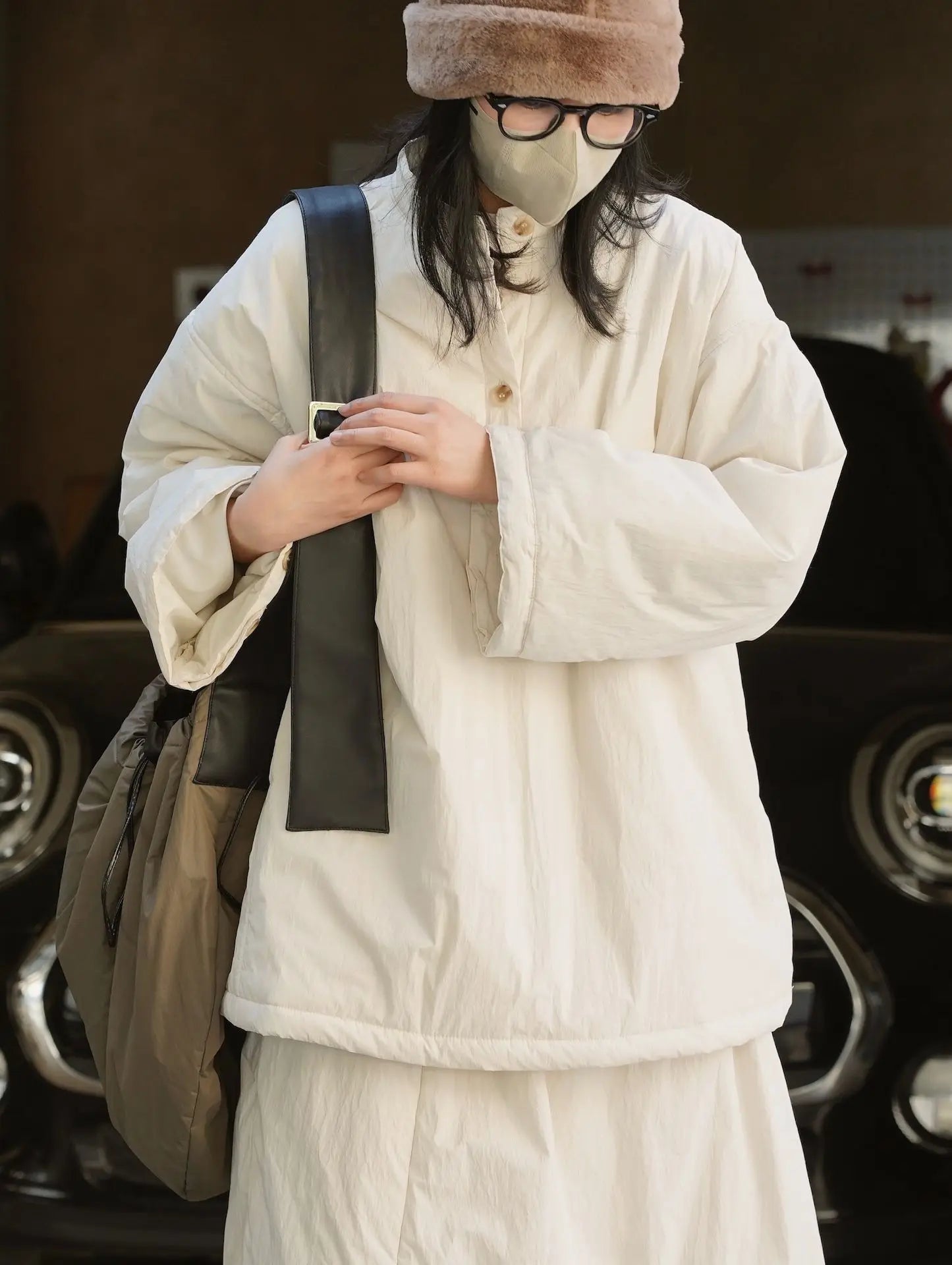 Belia | Damen-Winterpullover mit Stehkragen, Knopfleiste und lockerer Passform