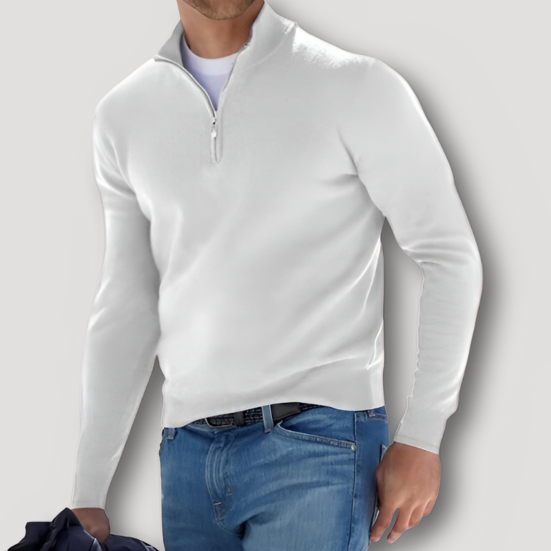 Ulises | Klassischer Woll-Kaschmir Herren Quarter Zip Pullover