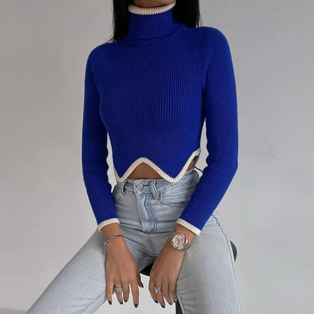 Underpin | Gerippter Crop-Top mit Rollkragen für Damen