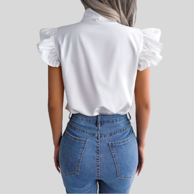 Ignacia | Elegante Bluse mit Rüschen und Schleife