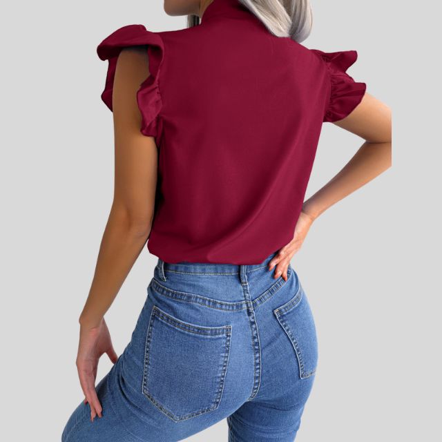 Ignacia | Elegante Bluse mit Rüschen und Schleife