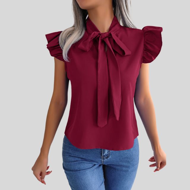 Ignacia | Elegante Bluse mit Rüschen und Schleife