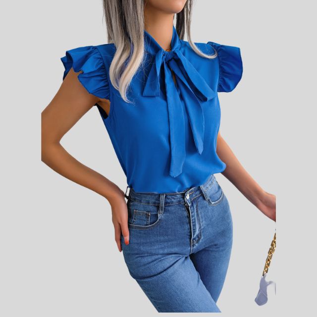 Ignacia | Elegante Bluse mit Rüschen und Schleife