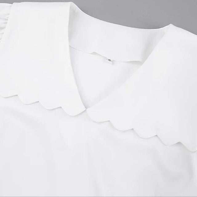 Harlow | Satinen Bluse mit Laternenärmeln und geschlitztem Kragen