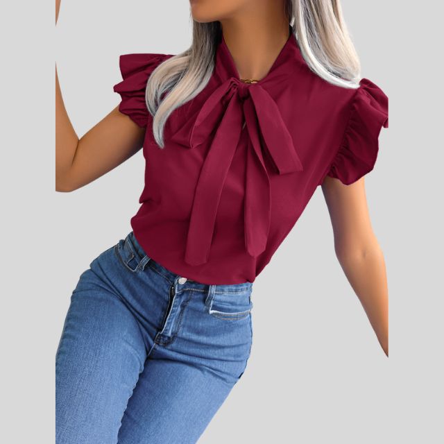 Ignacia | Elegante Bluse mit Rüschen und Schleife