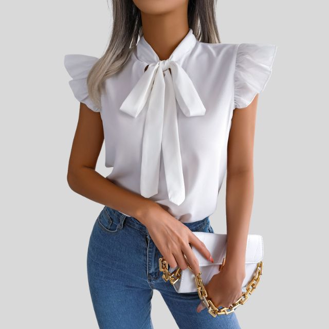Ignacia | Elegante Bluse mit Rüschen und Schleife