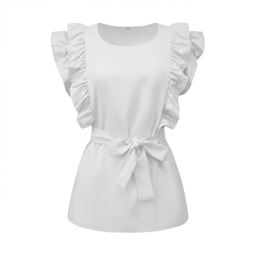 Darrell | Bluse mit Rüschenärmeln und Gürtel