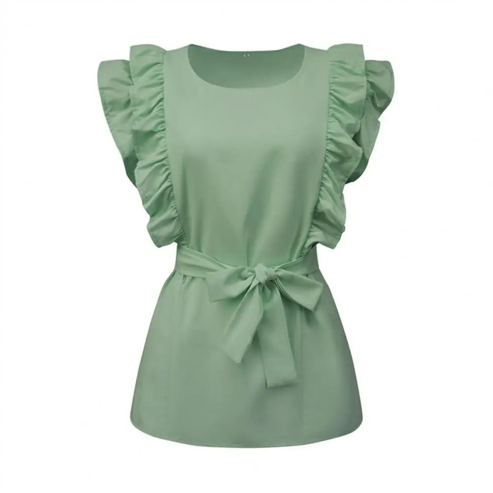 Darrell | Bluse mit Rüschenärmeln und Gürtel
