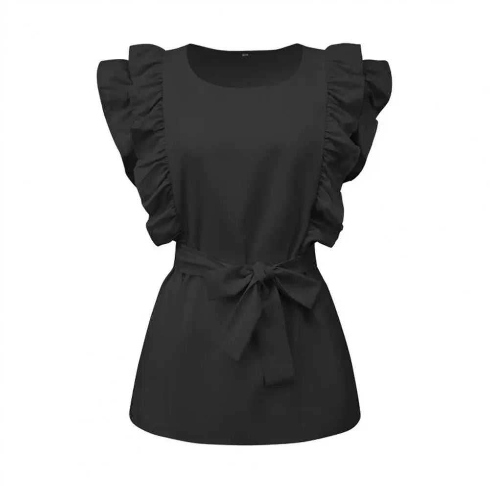 Darrell | Bluse mit Rüschenärmeln und Gürtel