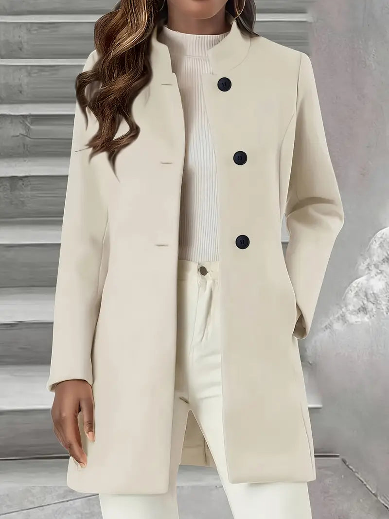 Coati | Eleganter langärmeliger mittellanger Trenchcoat für Frauen