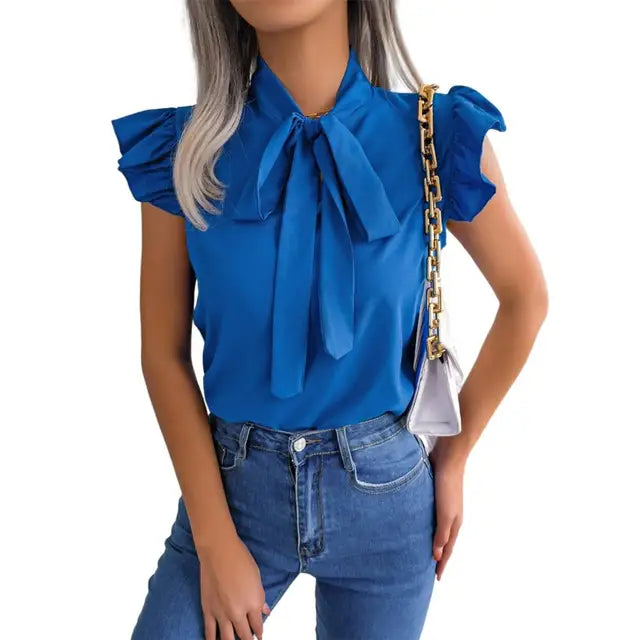 Ignacia | Elegante Bluse mit Rüschen und Schleife