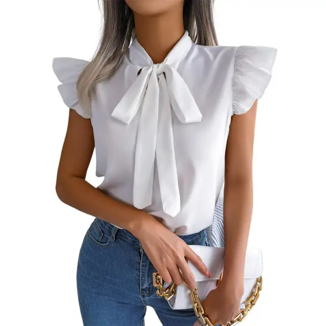 Ignacia | Elegante Bluse mit Rüschen und Schleife