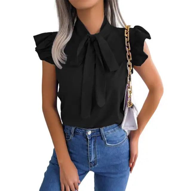 Ignacia | Elegante Bluse mit Rüschen und Schleife