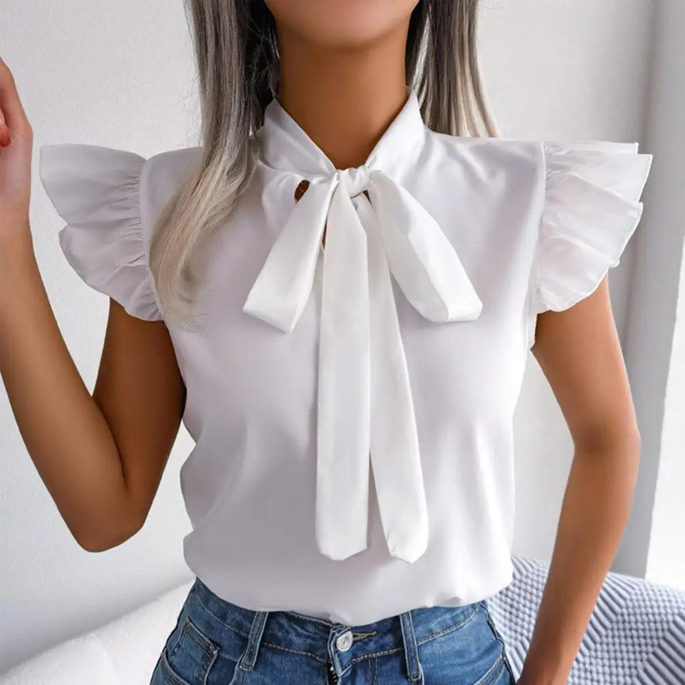 Ignacia | Elegante Bluse mit Rüschen und Schleife