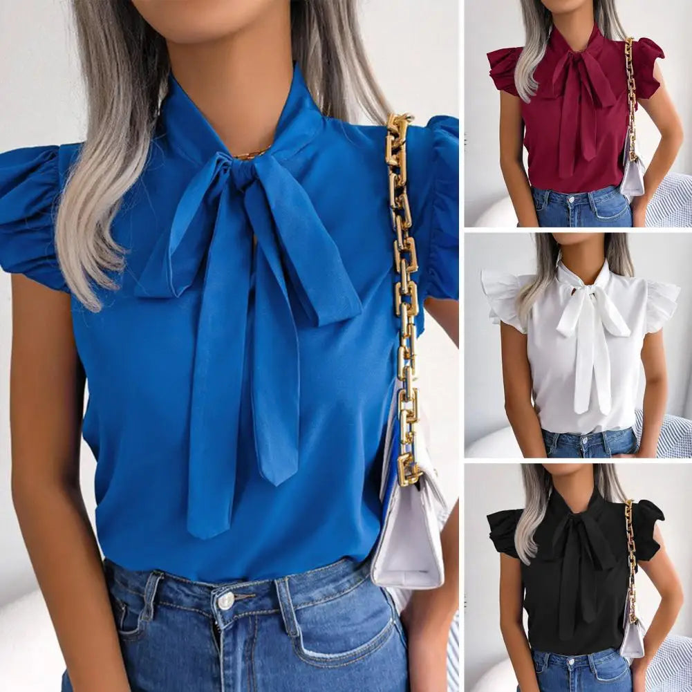 Ignacia | Elegante Bluse mit Rüschen und Schleife