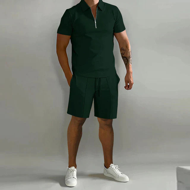 Silja | Zweiteiliges Set - Luxuriöses Polo und Shorts Sommerset für Männer