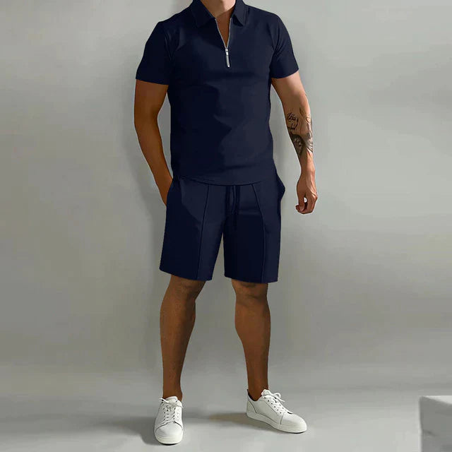 Silja | Zweiteiliges Set - Luxuriöses Polo und Shorts Sommerset für Männer