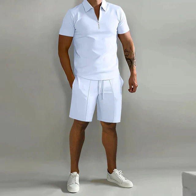 Silja | Zweiteiliges Set - Luxuriöses Polo und Shorts Sommerset für Männer