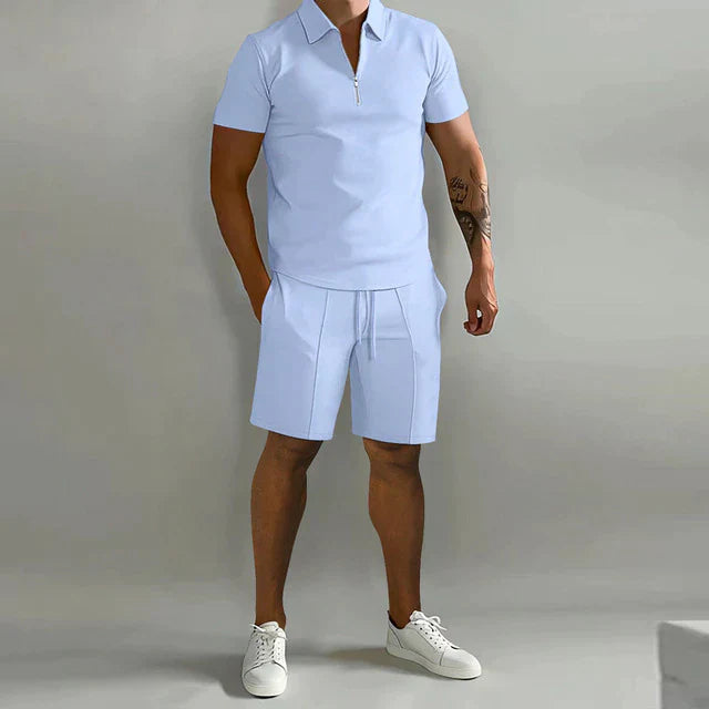 Silja | Zweiteiliges Set - Luxuriöses Polo und Shorts Sommerset für Männer