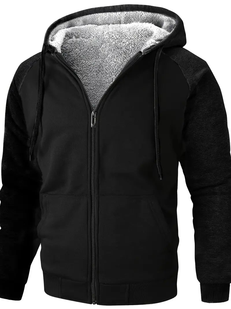 Casuy | Herren Casual Kapuzenjacke mit Taschen – Warm, Zip-Up, Lässig