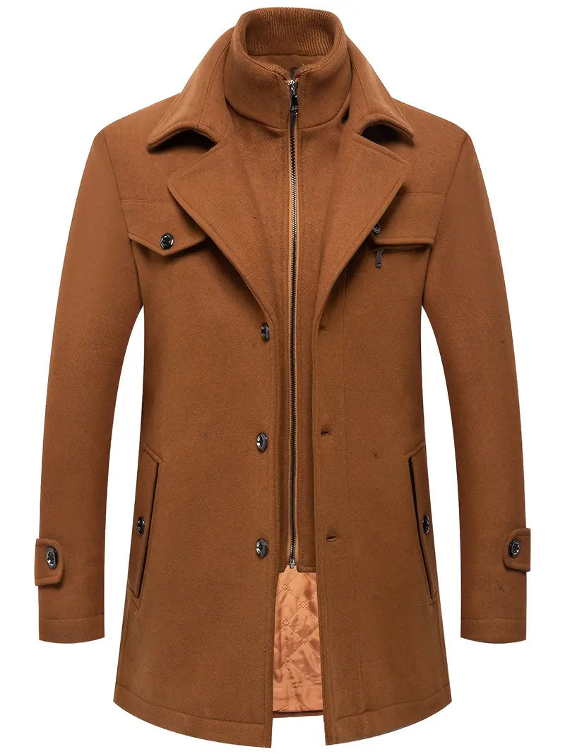Jom | Herren Winterdicke Warme Zip Lange Jacke