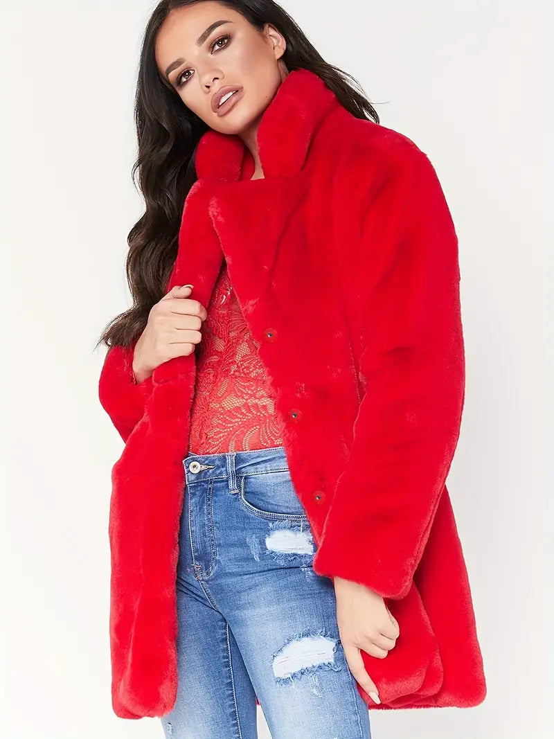 Plush | Weicher Plüsch Teddy Mantel Loose Fit Langarm Winter