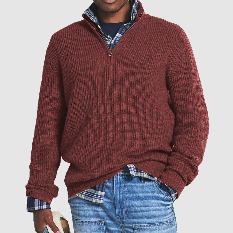 Hystorin | Herren Kaschmir Business Casual Pullover mit Reißverschluss