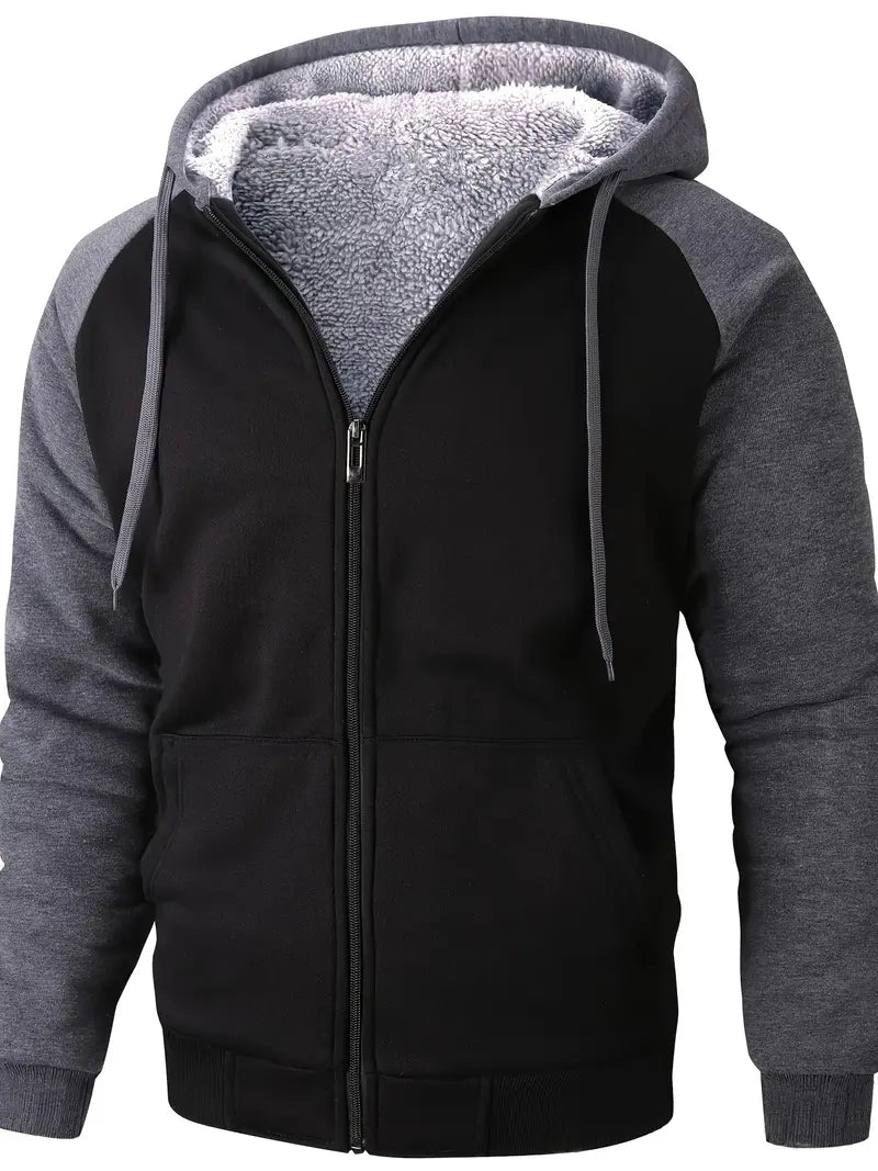 Casuy | Herren Casual Kapuzenjacke mit Taschen – Warm, Zip-Up, Lässig