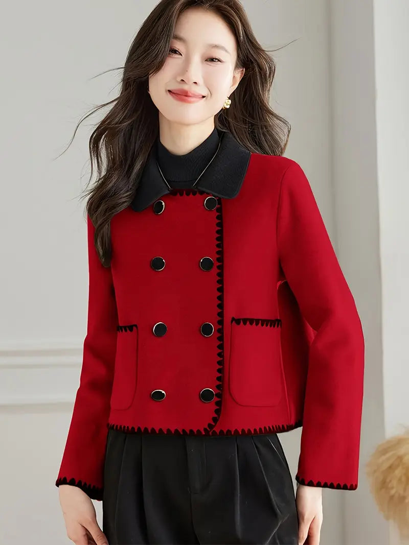 Lodi | Chic Damen Blazer aus Vlies-Mischung – Doppelreiher, Eleganter Revers